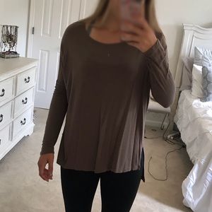 brown long sleeve top